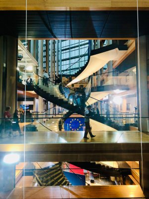 Im Gebäude des Europäischen Parlaments in Straßburg